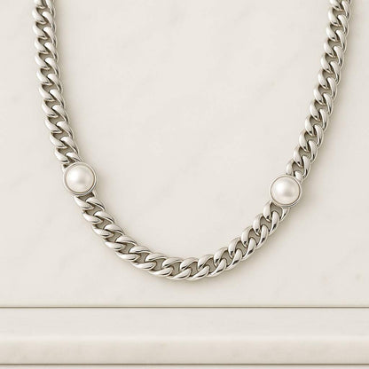 High Polished Cuban Link Necklace for Men Stainless Steel Chain Necklace