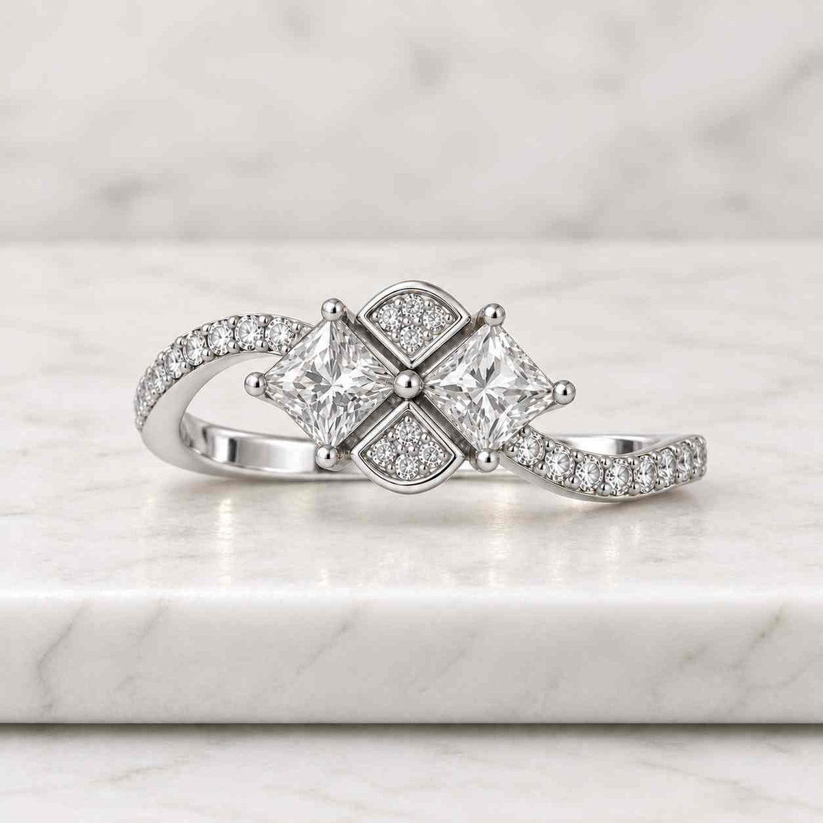 igi certified lab grown princess cut diamond engagement ring