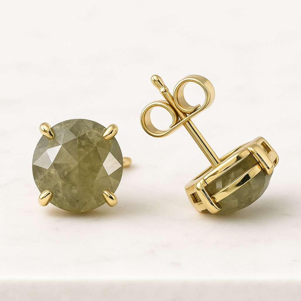 IGI Certified Round Lab Grown Diamond Stud Earrings