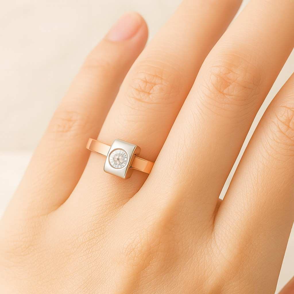 IGI CERTIFIED 0.5 - 3.0CT Round Diamond Engagement Ring, IGI Certified Lab Grown Diamond Promise Ring, 14k Rose Gold Twist Band Diamond Ring
