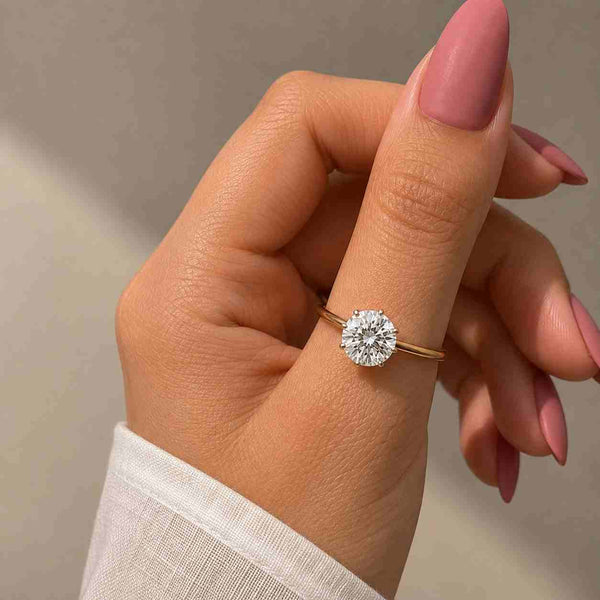 IGI CERTIFIED 6 Carat E Color VVS2 Clarity Round Brilliant Ideal Cut Diamond Solitaire Engagement Ring