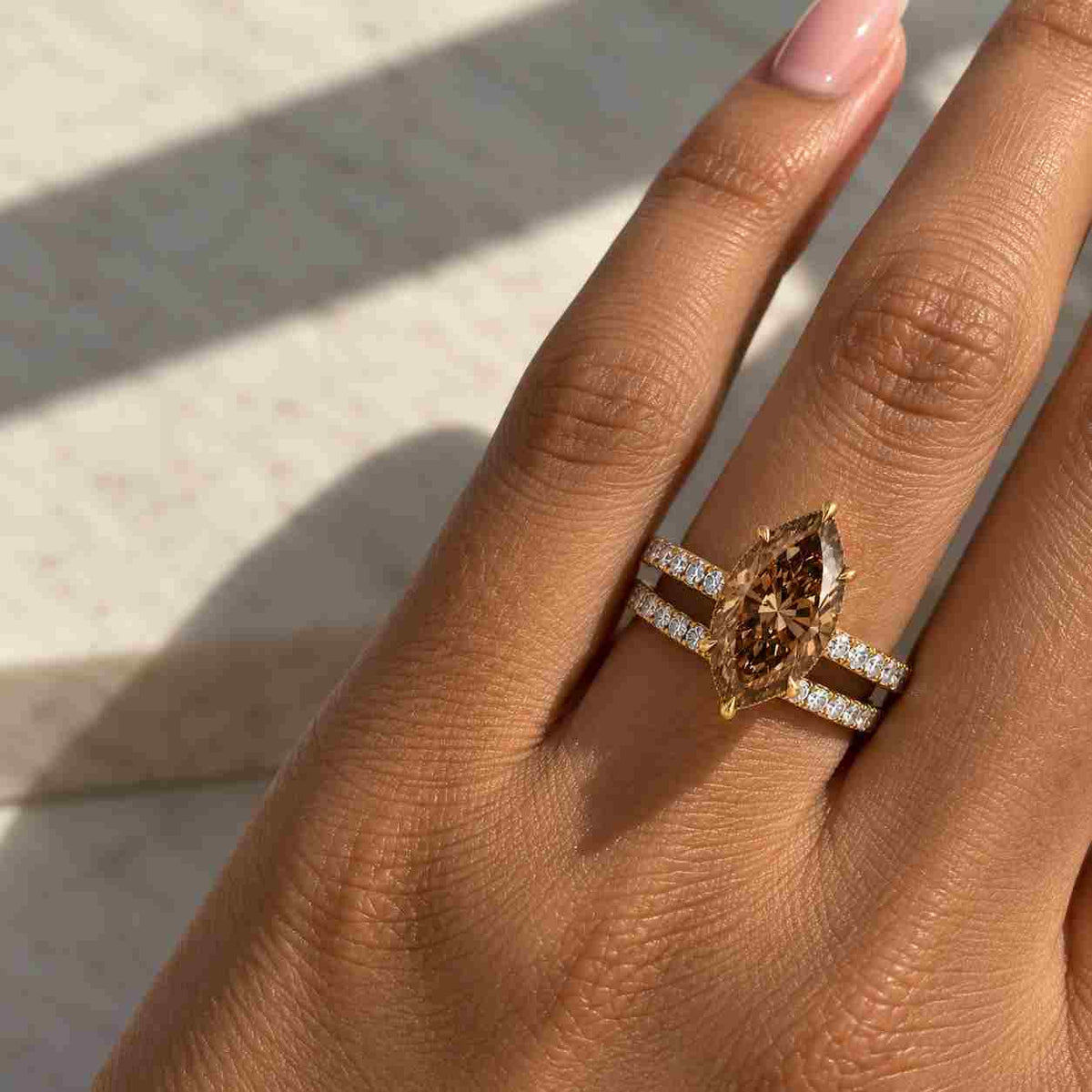 IGI Certificated Pear Shaped Lab Grown Diamond Engagement Ring Set Yellow Gold Diamond Wedding Ring Set Twisted Bridal Set Marquise Diamond
