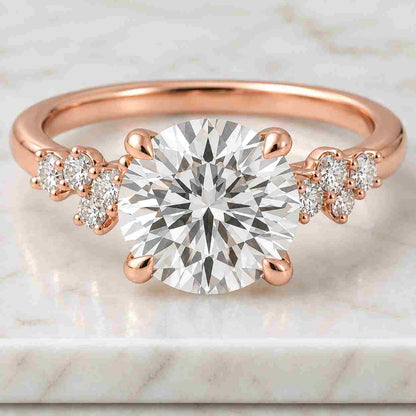 IGI Certified 1.00 to 5.00 CT Heart Lab Grown Diamond Engagement Ring Pavé Band 