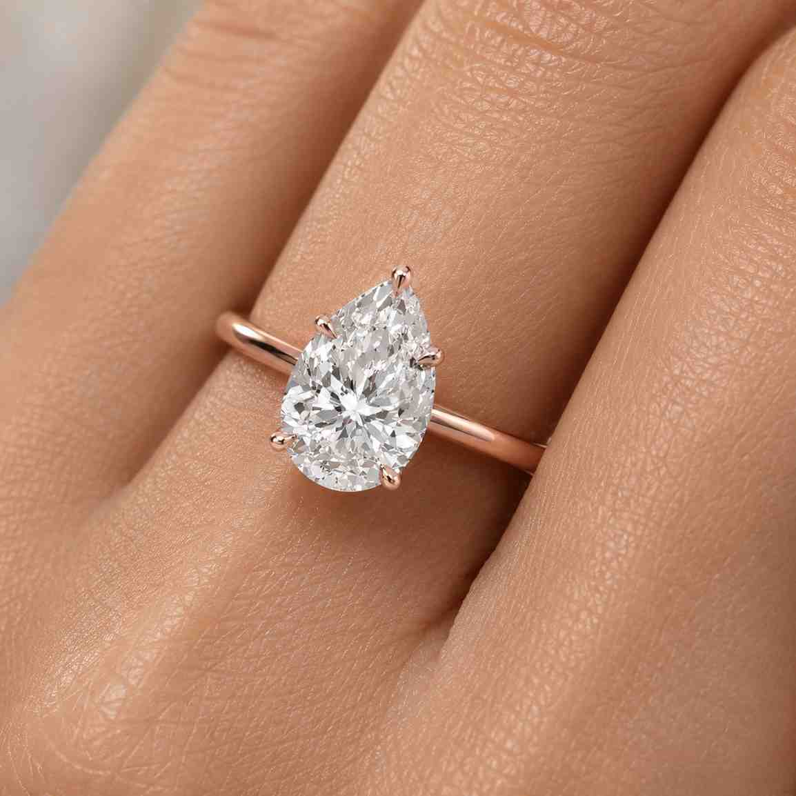 igi certified 3.40 ct round cut lab grown diamond engagement ring, pave hidden halo wedding ring for her, solid gold solitaire proposal ring 