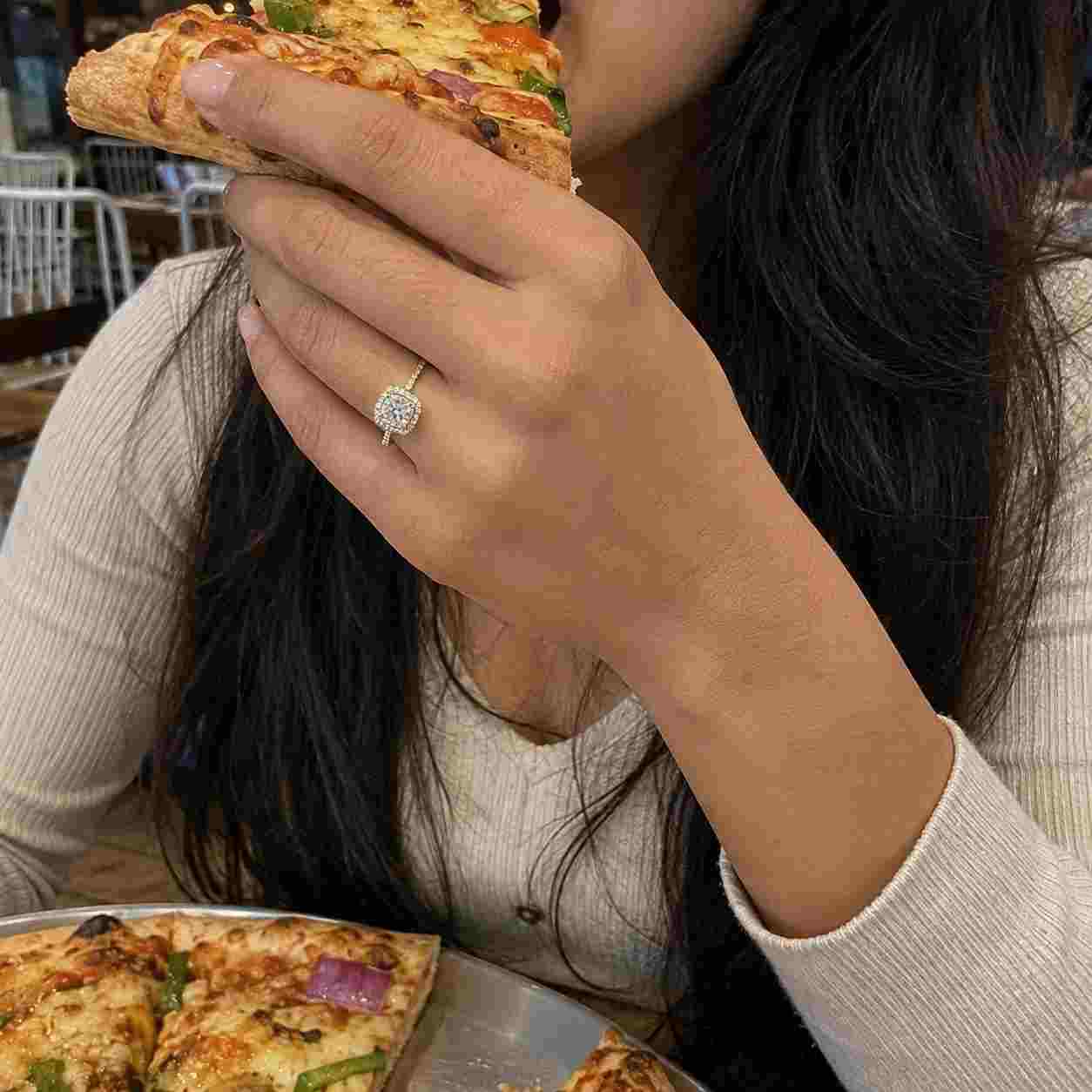 IGI Certified 3ct Emerald and Pear Lab Grown Diamond Toi et Moi Engagement Ring, Rose Gold Right Hand Luxury Bridal Jewelry, Wedding Ring