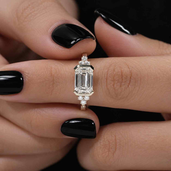 IGI Certified Diamond Engagement Ring Asscher Cut Diamond Solitaire Ring Lab Grown Diamond Ring Step Cut Diamond Ring
