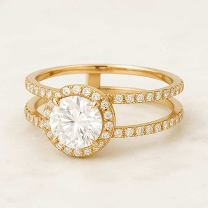 IGI Certified E Color VVS2 Clarity Round Ideal Cut Lab Grown Diamond Engagement Ring 14k White Gold