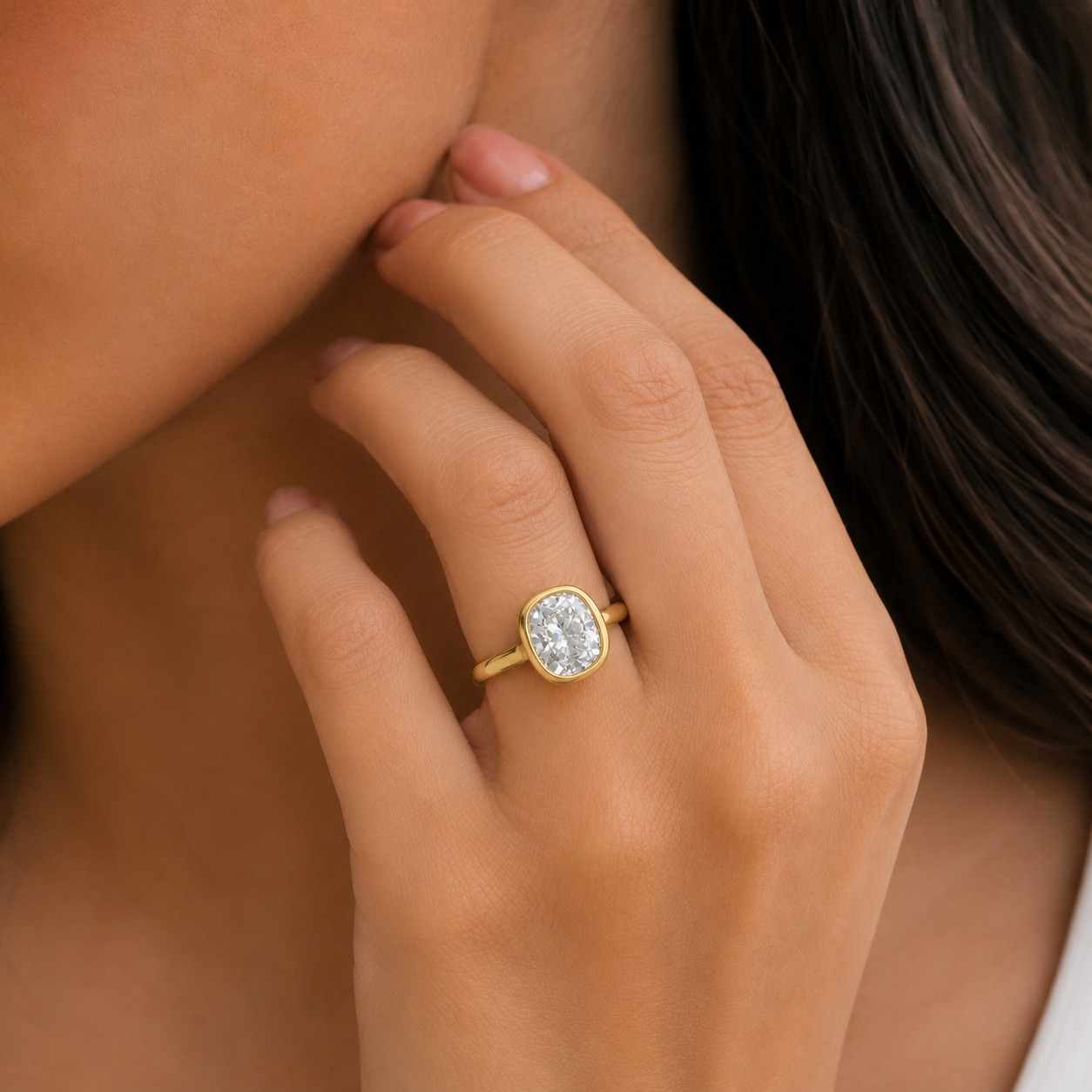 igi certified engagement diamond ring with emerald side stones anniversary gift