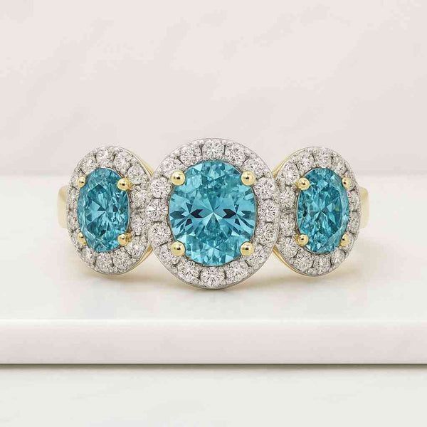 IGI Certified Fancy Vivid Blue Oval Lab Grown Diamond