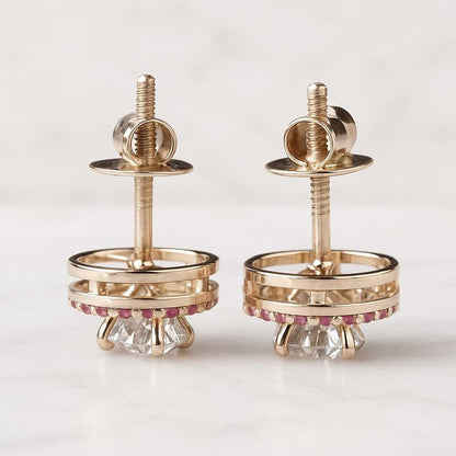 IGI Certified Hidden Halo Round Cut Earring ScrewPush Back Gift for Women