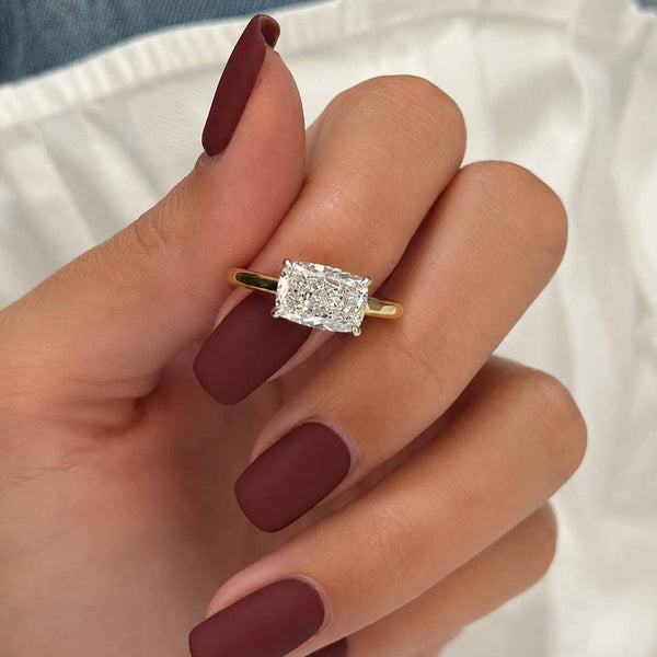 IGI Certified Lab Grown Diamond Engagement Ring – Cushion Cut 14k Gold Solitaire Proposal Ring
