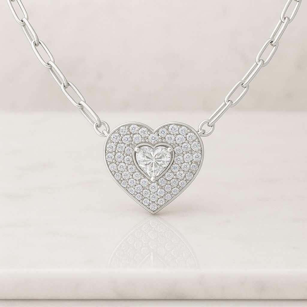 igi certified lab grown diamond perfect gift vintage inspired heart shape necklace for women
