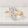 14K Gold Heart Cut Lab-Grown Diamond Moi Et Toi Engagement Ring