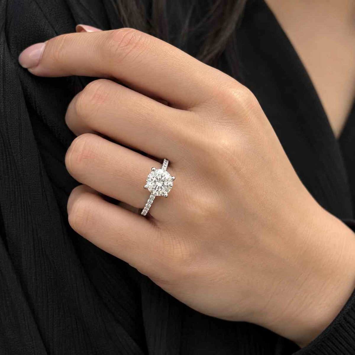 igi certified oval lab grown diamond engagement ring | solid gold hidden halo bridal ring
