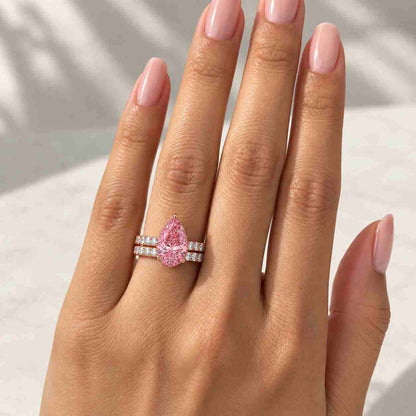 IGI Certified Pear Shaped Engagement Ring, Lab Grown Diamond Chevron Ring, Parent Anniversary Gift
