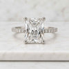 Radiant Cut Lab Grown Half Eternity Engagement Ring