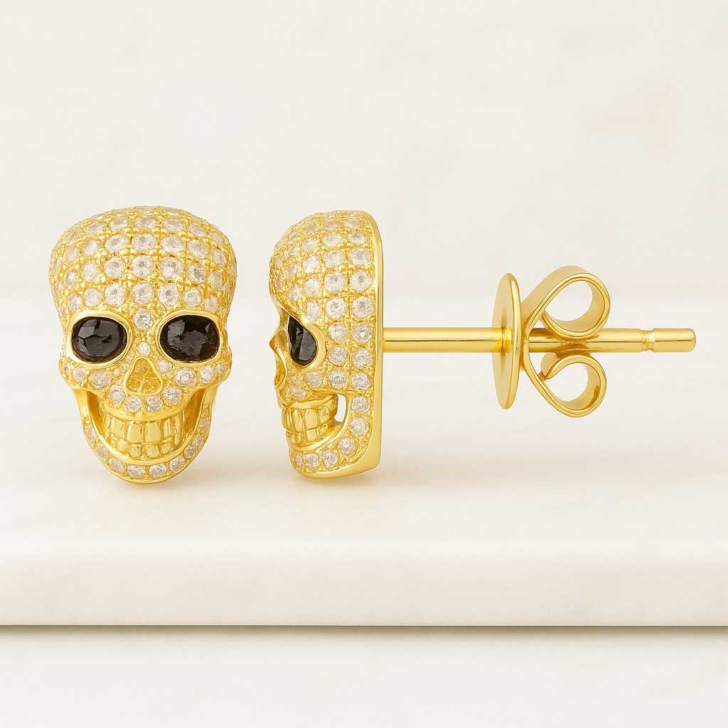 IGI Certified Round Lab Grown Diamond Stud Earrings, 2 TCW Diamond Earrings, 14K Solid Gold Earrings For