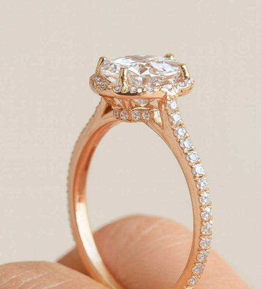 IGI Certified Solitaire Ring 4ct Oval Cut Lab Grown Diamond Engagement Ring