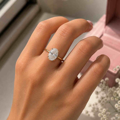 IGI Marquise Diamond Ring, Lab Grown Diamond Hidden Halo Engagement Ring, Blue Sapphire shank With Accent Stones, Anniversary Gift For Her
