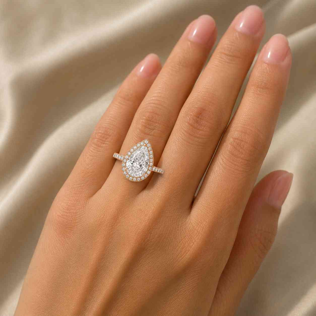 IGI Oval Cut Lab Grown Pink Diamond Engagement Ring, 14K Gold Cadillac Cut Diamond Three Stone Ring, Lab Made Diamond Promise Ring For Her
