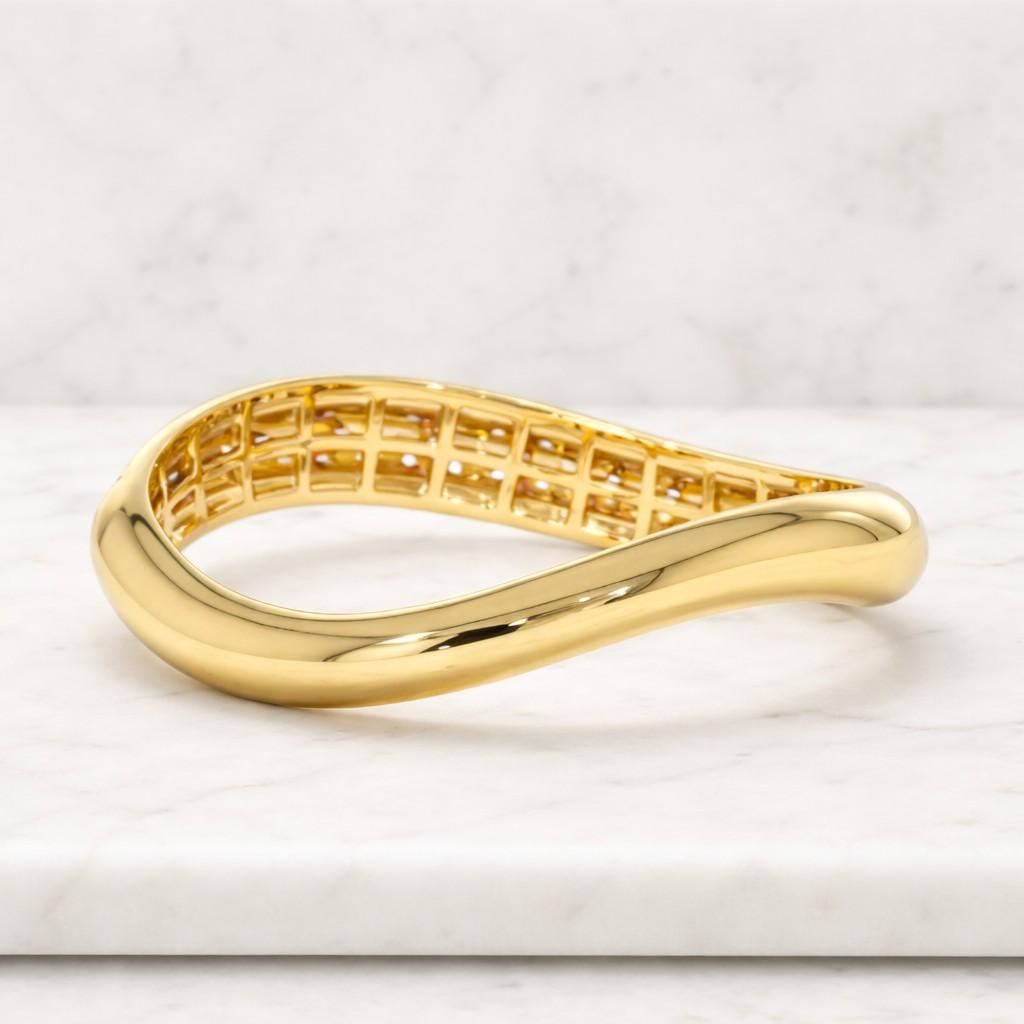 Beautiful Curved Wedding Band, Unique Diamond Wave Ring, 14K Gold Half Eternity Stacking Band, Round Lab grown Diamond Band, Bridal Gift