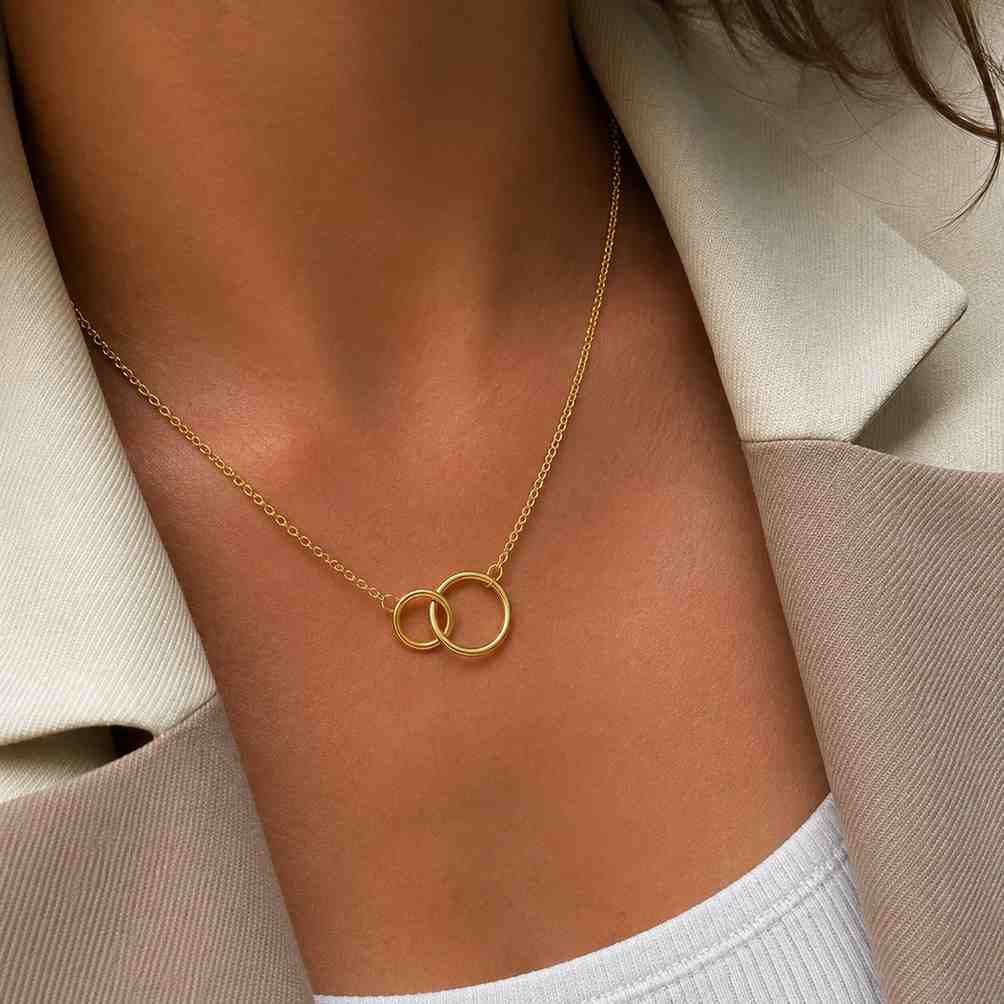 Infinity Interlocking Necklace • Infinity Necklace • Mother Daughter • Interlocking Circles • Gifts for Coupl