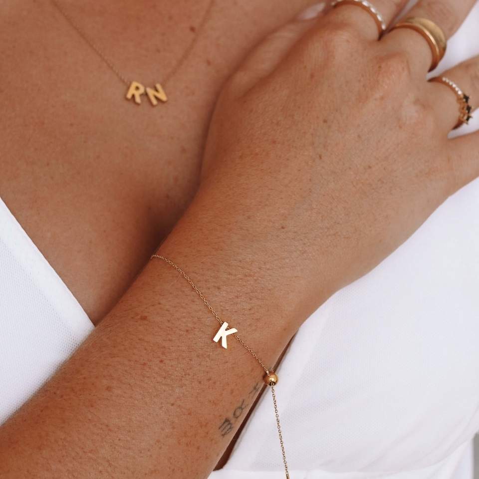 Initial Letter Charm Bracelet