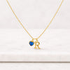 Multi Birthstone Initial Charm Necklace