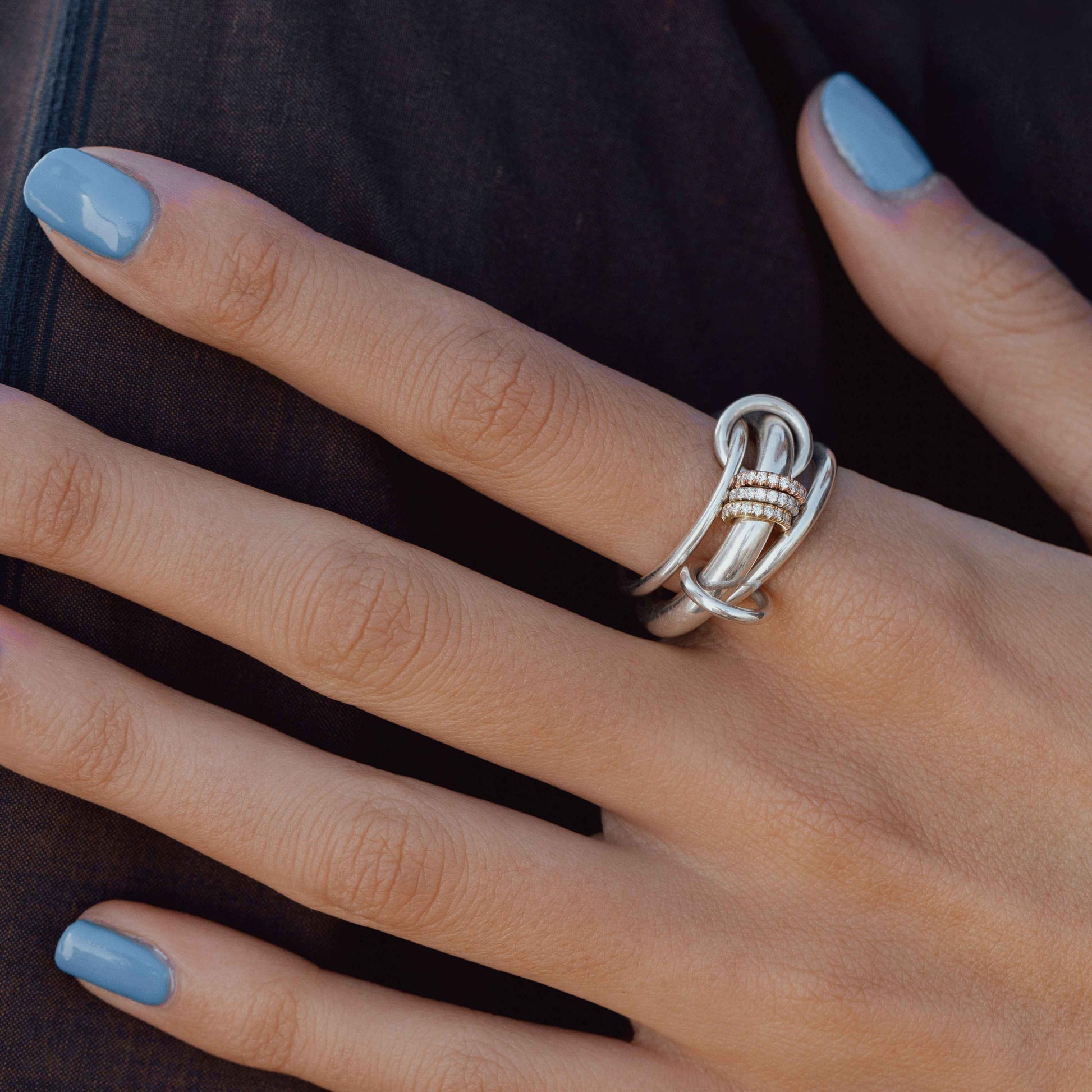 Inter locking Silver Ring