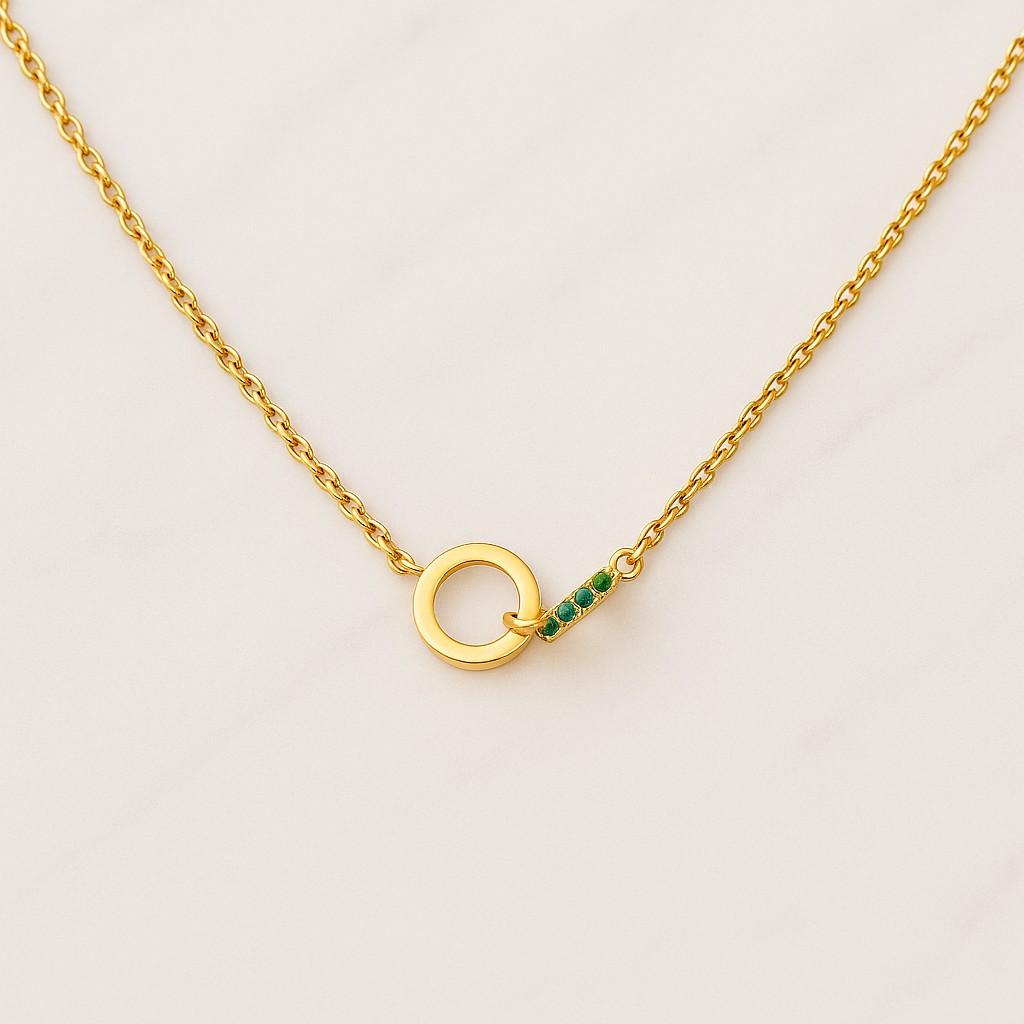 Interlocking Circle Necklace with Birthstone Minimalist Rings Necklace Dainty Birthstone Jewelry Mothers Necklace Mothers Day Gift