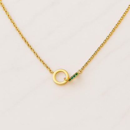 Interlocking Circle Necklace with Birthstone Minimalist Rings Necklace Dainty Birthstone Jewelry Mothers Necklace Mothers Day Gift