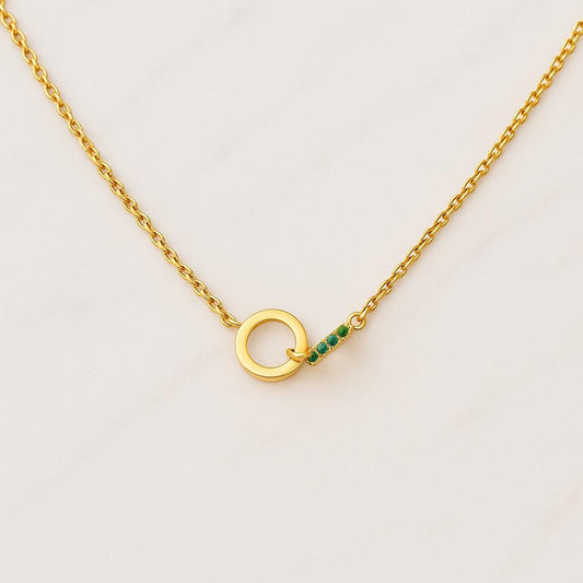 Interlocking Circle Necklace with Birthstone Minimalist Rings Necklace Dainty Birthstone Jewelry Mothers Necklace Mothers Day Gift