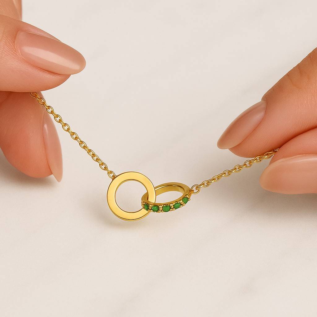 interlocking circles necklace trendy linked circles necklace eternity circle necklace double circle necklace linked pendant necklace