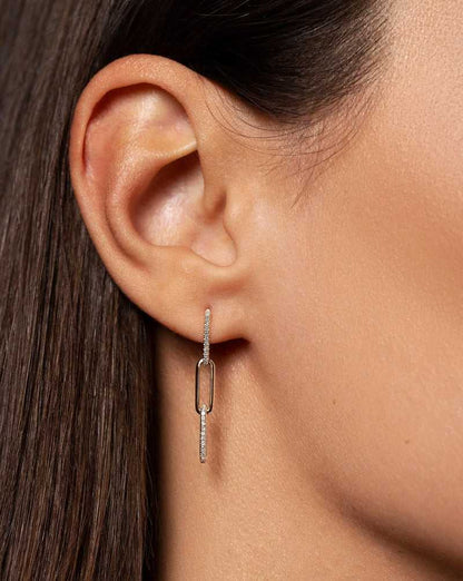 Interlocking Jewelry Set Linked Pendant Earrings Round Natural Diamond Jewelry Set Solid 14K Gold Interwined Jewelry Set