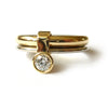 18k Gold Two Tone Link Connected Ring