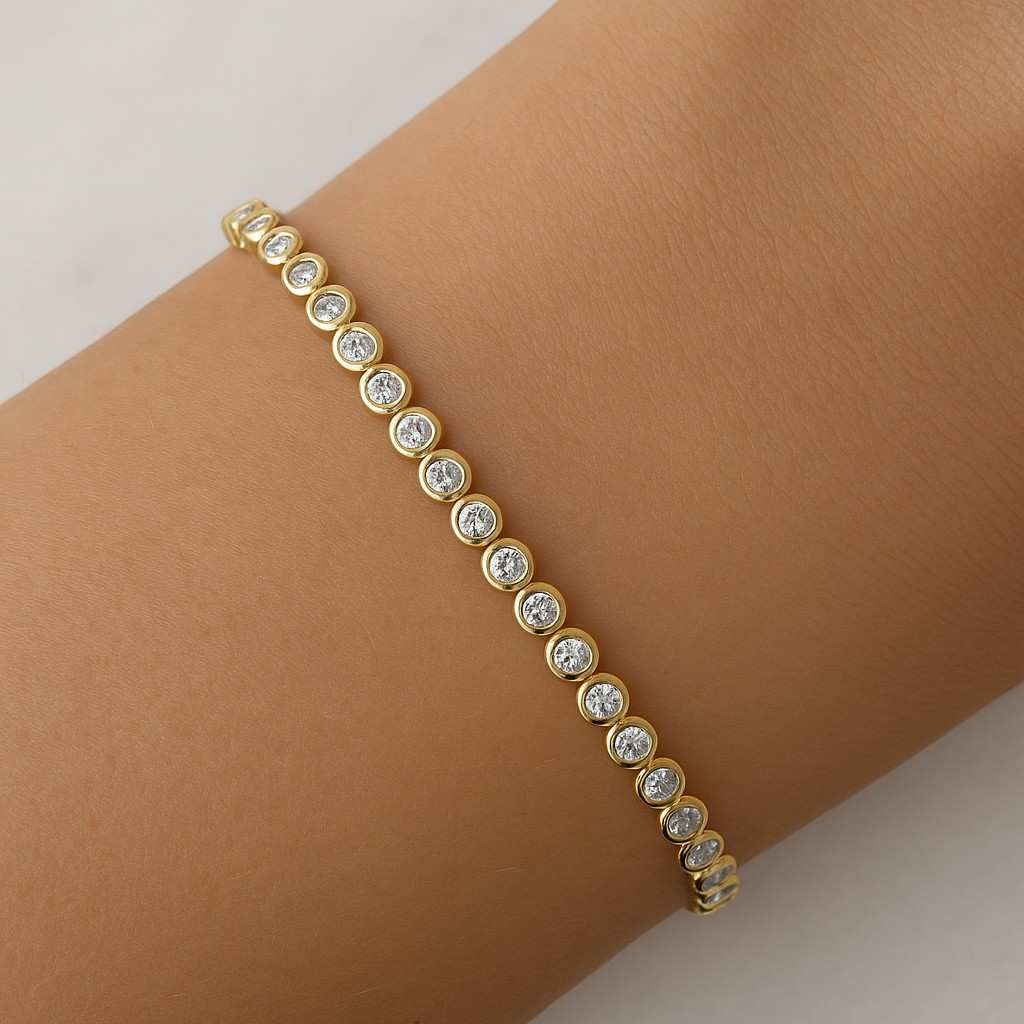 Moissanite Sterling Silver Tennis Bracelet Bezel Set Iced Out Diamond Bracelet Diamond Tennis Bracelet Wedding Gift For Her