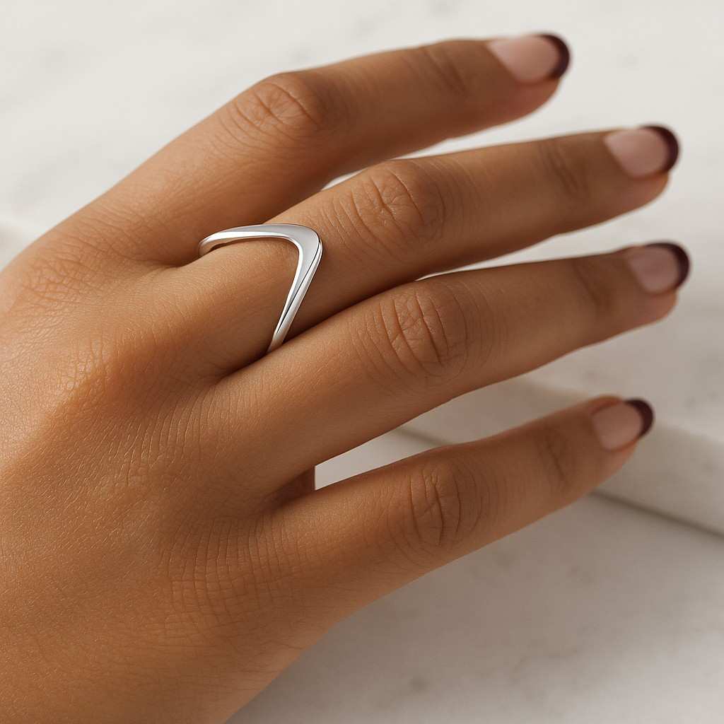 Jewelry Gift for Her 14k Solid Gold Curved Wedding Band for Women Minimalist Stacking Ring