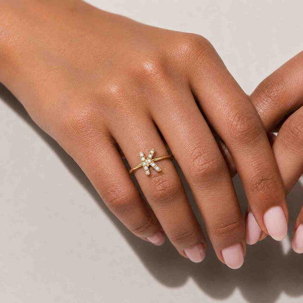 K jewelry alphabet jewelry letter jewelry initial jewelry name ring custom ring personalized jewelry monogram jewelry gold band ring diamond letter ring pave ring simple ring
