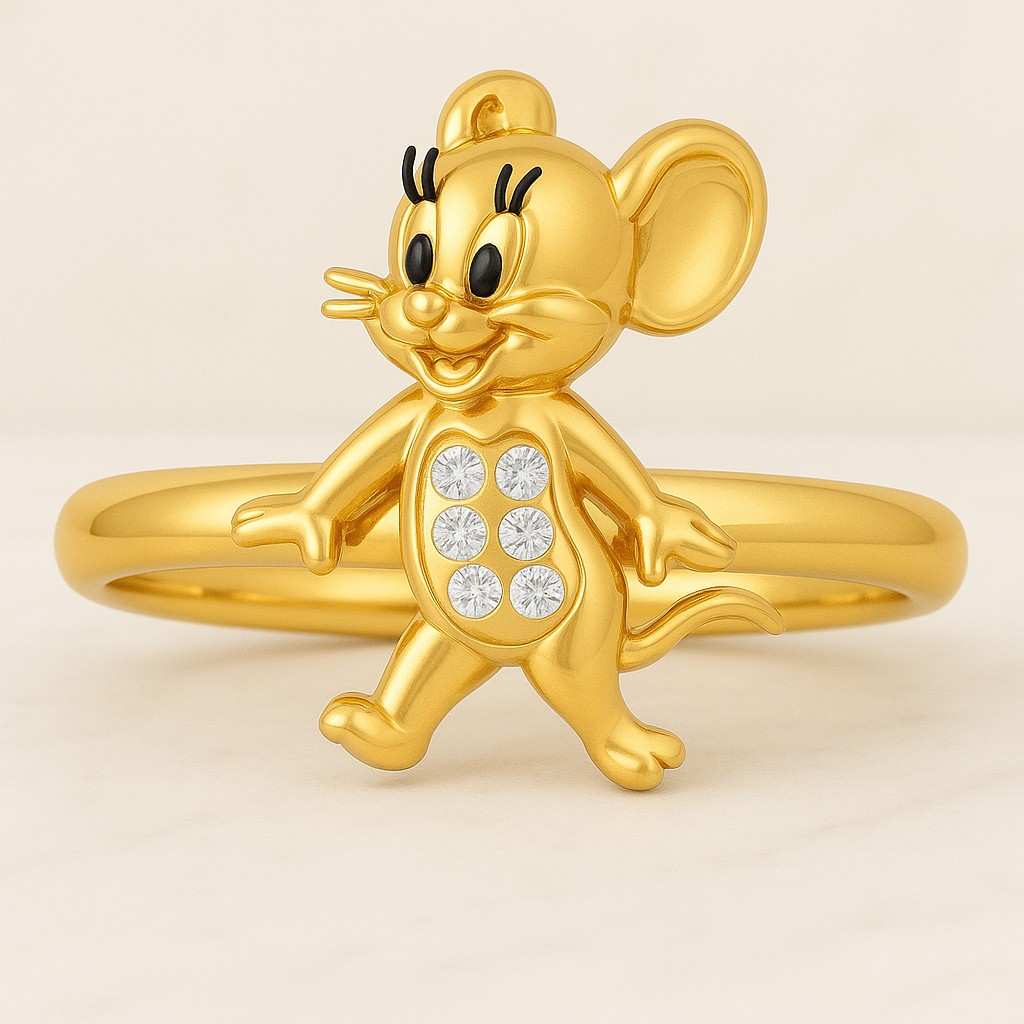 silver kiss rabbits ring tiny bunny rabbit ring