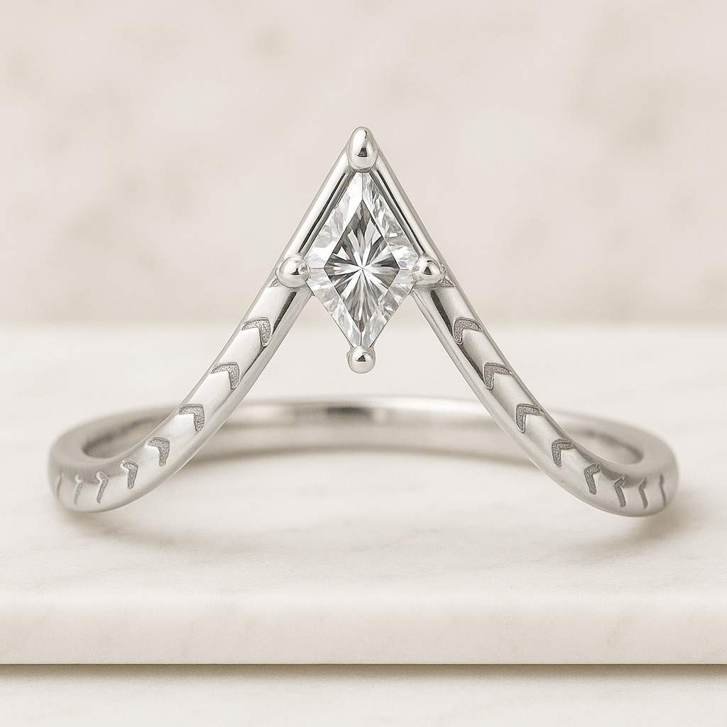 Kite Cut Lab Diamond Engagement Ring, 14K Gold Bezel Set Solitaire Ring Prong Set Natural Diamond Ring Unique Wedding Ring