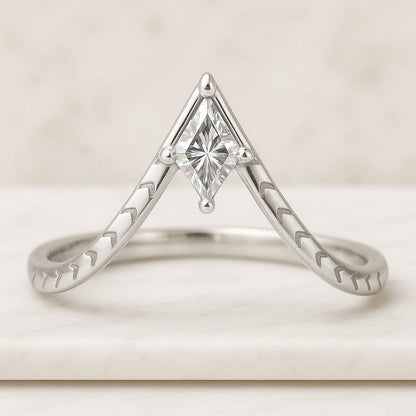 Kite Cut Lab Diamond Engagement Ring, 14K Gold Bezel Set Solitaire Ring Prong Set Natural Diamond Ring Unique Wedding Ring