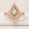 1.74 CT Kite Shaped Salt And Pepper Diamond Engagement Ring