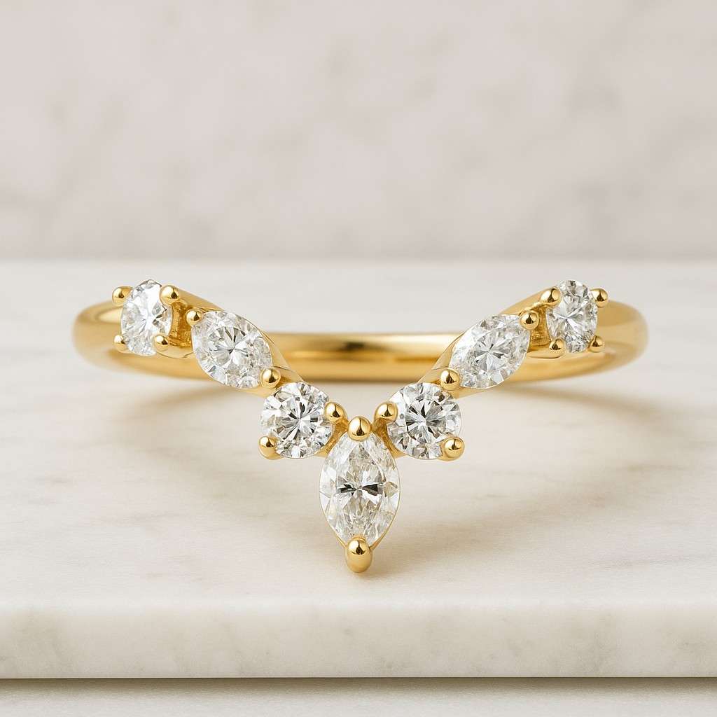 Knife Edge Marquise Cut Solitaire Moissanite Engagement Ring