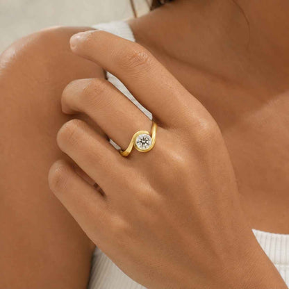Lab-Grown Diamond Engagement Ring – Round Cut, Bypass Setting, 1.0-3.0 CT