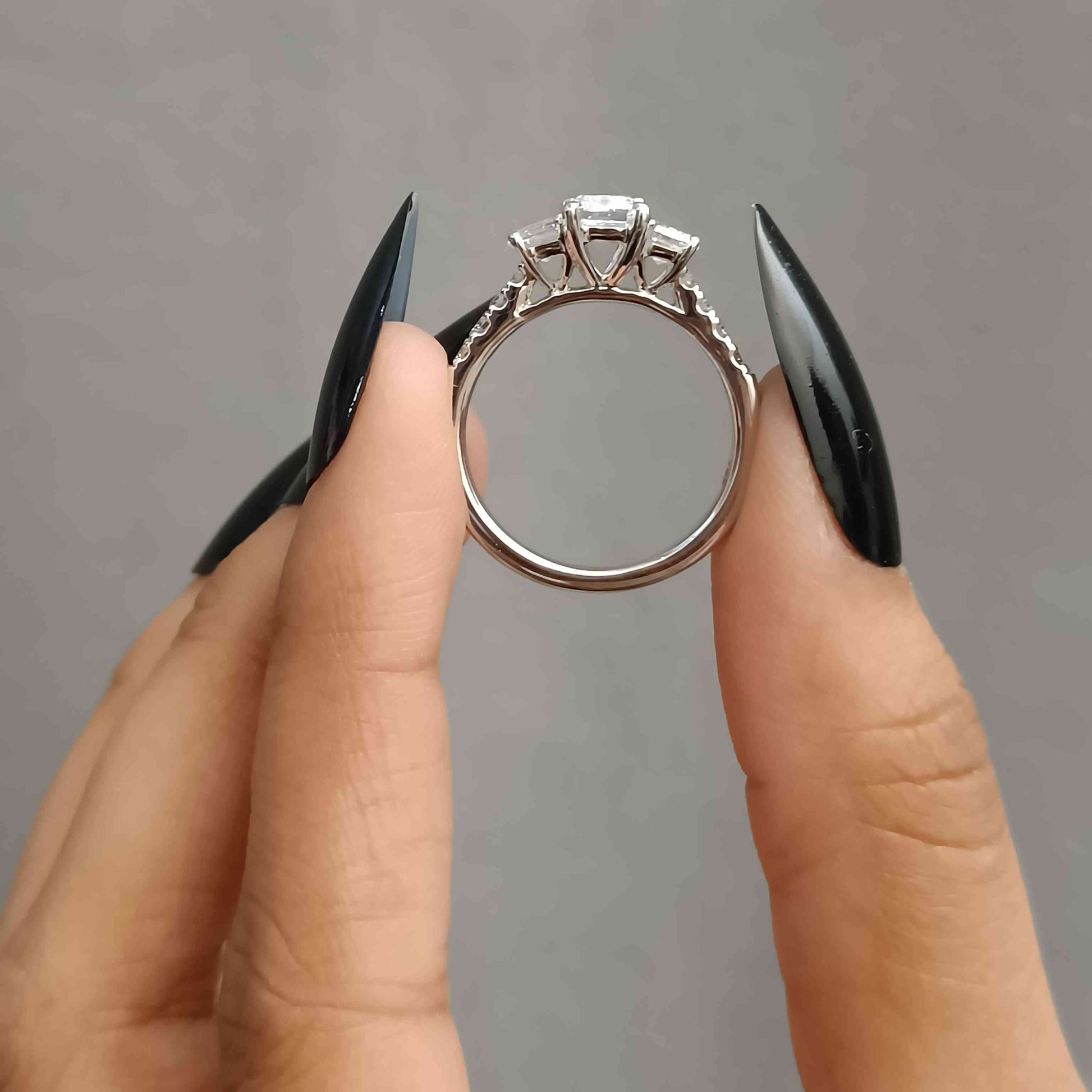 Lab-Grown Diamond Three Stone Engagement Ring