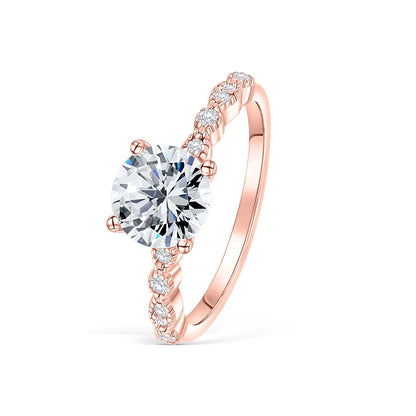 Lab-Grown Round Cut Prong Set Half Eternity Diamond Ring