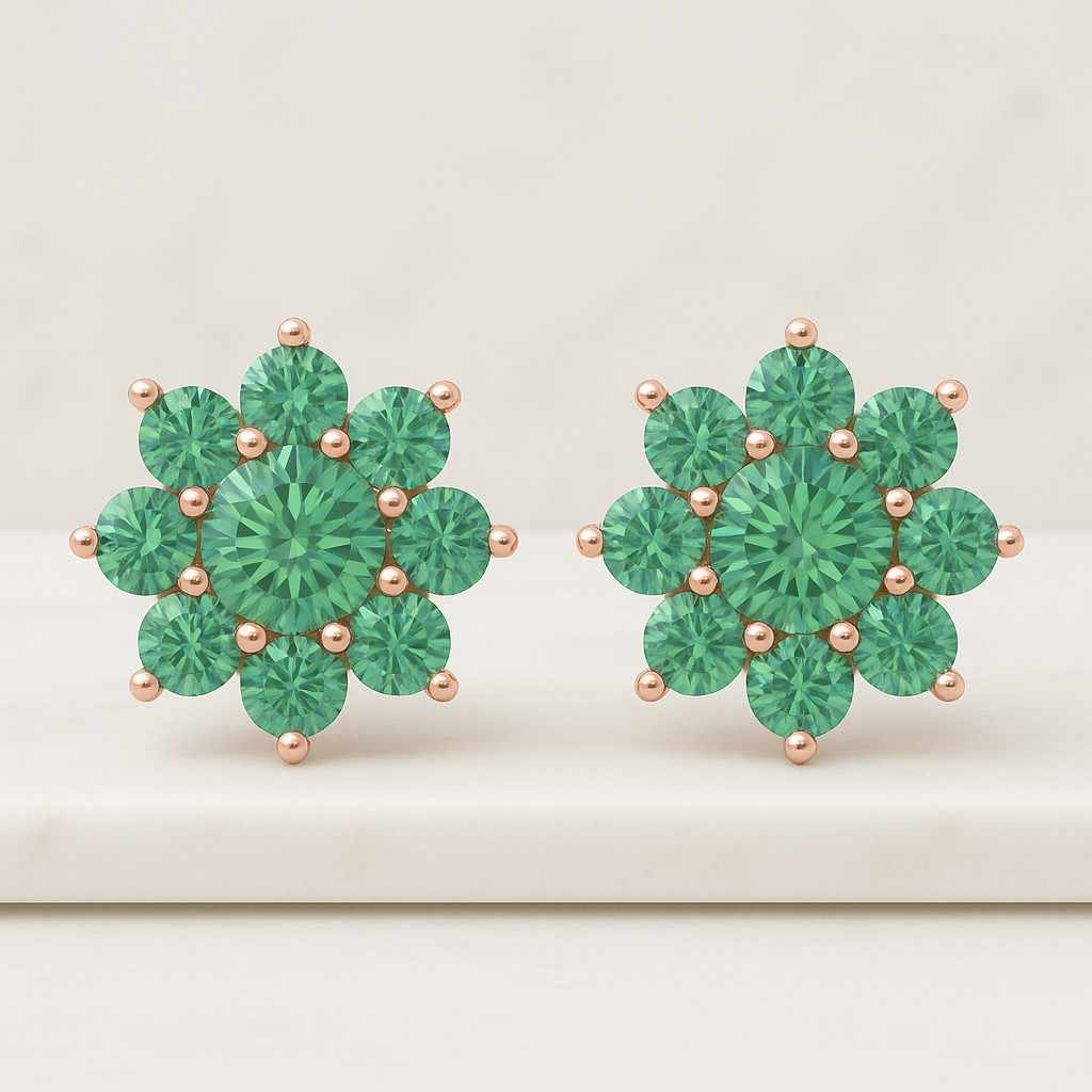 Lab Diamond Screw Back Stud Earrings  Hand Made Diamond Bridesmaid Earrings