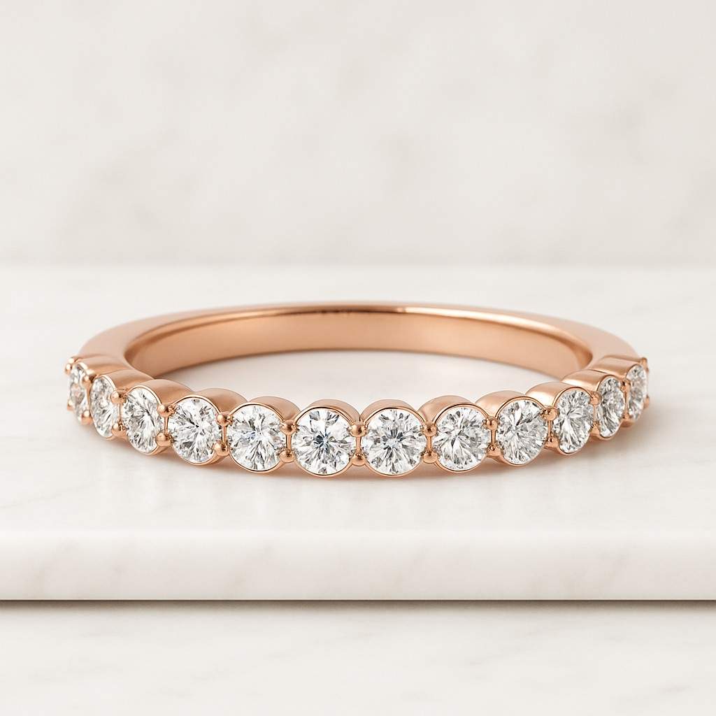 Diamond Eternity Ring Bezel Setting Full Eternity Diamond Wedding Band