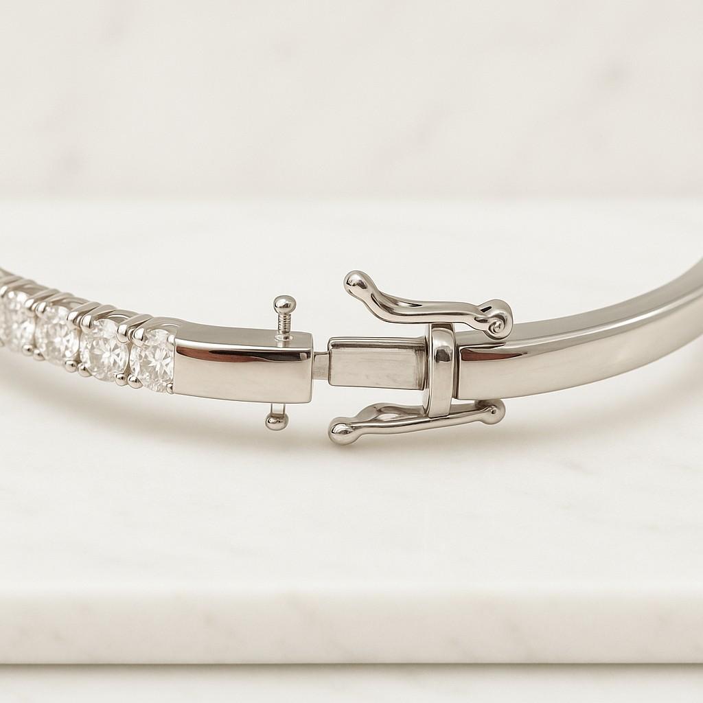 Sterling Silver Diamond Moissanite Diamond Tennis Bracelet Bezel Setting Bridal Jewelry