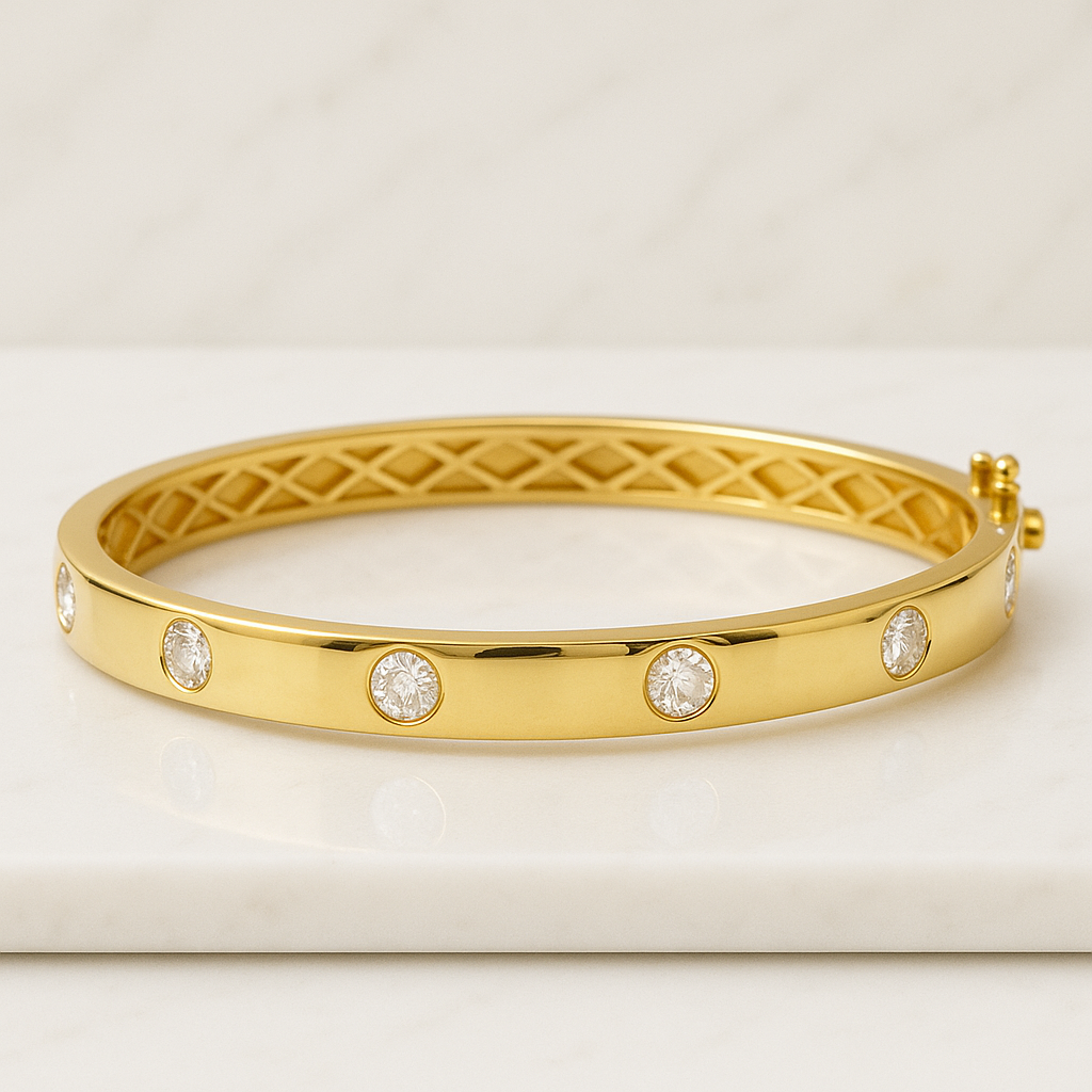 Dainty 18k Gold Open Bangle Bracelet Solid Gold Cuff Minimalist Jewelry